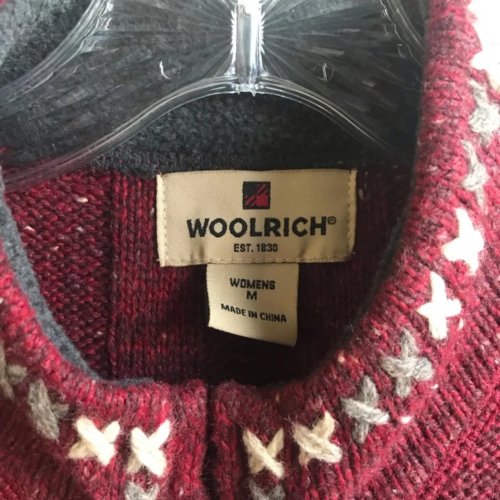 Woolrich Sleeveless Sweater Vest Ruby Heather Size Medium Zip Up - Picture 5 of 7